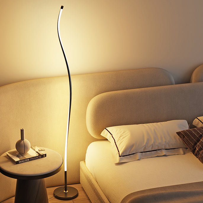 Éclairage de sol en forme de bande de style moderne Métal 1 lumière du sol lumineux pour chambre à coucher