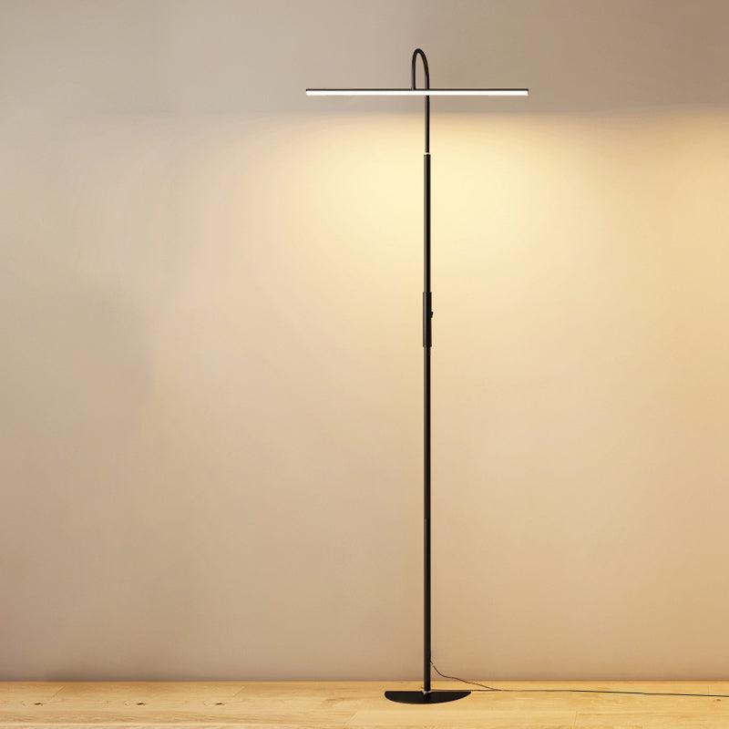 Modern Style Strip Shape Floor Lighting Metal 1 Light Floor Lamp for Restaurant