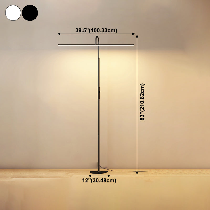 Modern Style Strip Shape Floor Lighting Metal 1 Light Floor Lamp for Restaurant