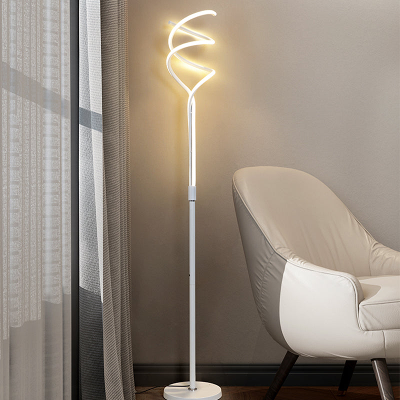 Lampada da pavimento a forma di striscia moderna a forma di striscia in metallo 2 pavimenti leggeri per camera da letto