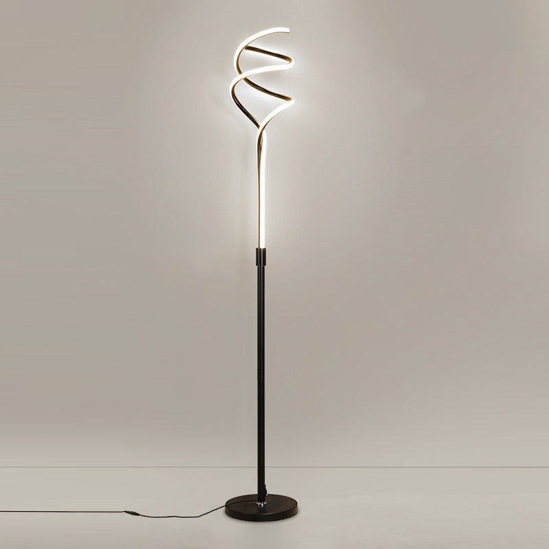 Modern Style Strip Shape Floor Lighting Metal 2 Light Floor Lamp for Bedroom