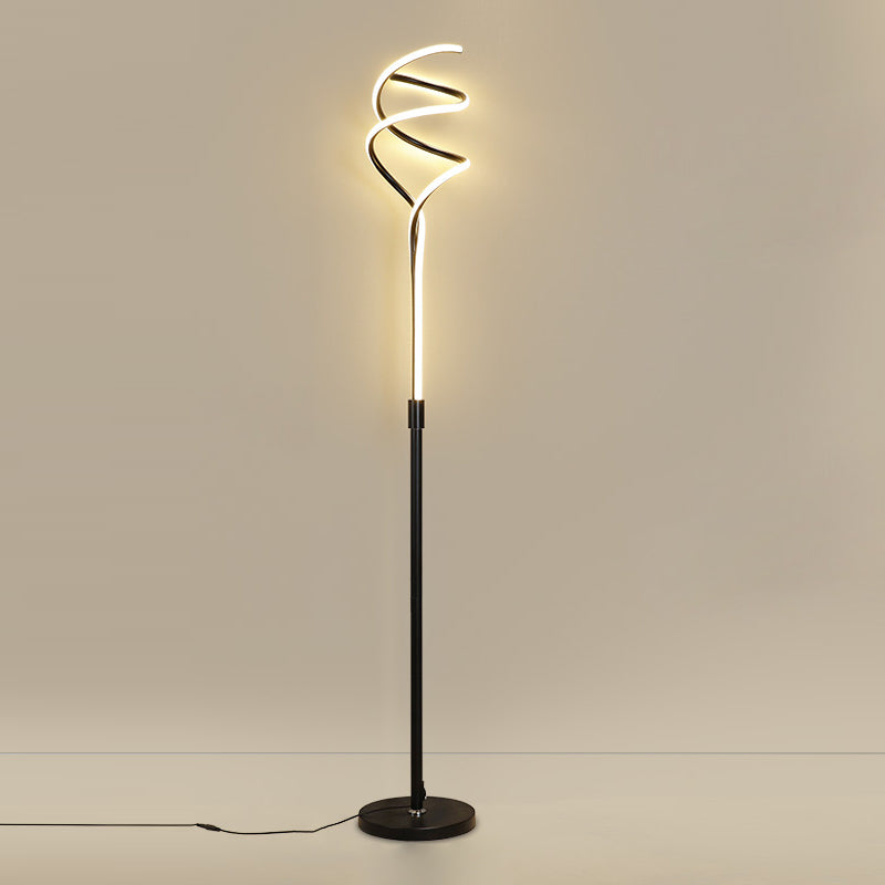 Moderne Streifenform -Bodenbeleuchtung Metall 2 Lichtstehlampe für Schlafzimmer