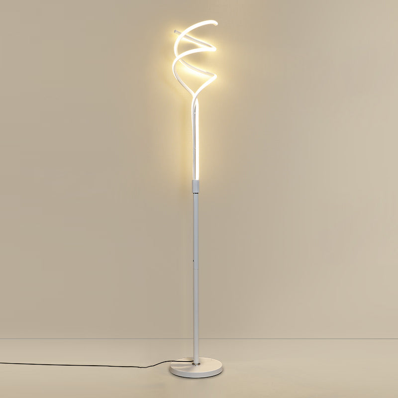 Moderne Streifenform -Bodenbeleuchtung Metall 2 Lichtstehlampe für Schlafzimmer