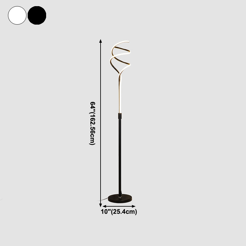 Moderne Streifenform -Bodenbeleuchtung Metall 2 Lichtstehlampe für Schlafzimmer