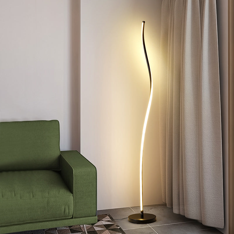 Modern Style Strip Shape Floor Lighting Metal 1 Light Floor Lamp for Dining Room