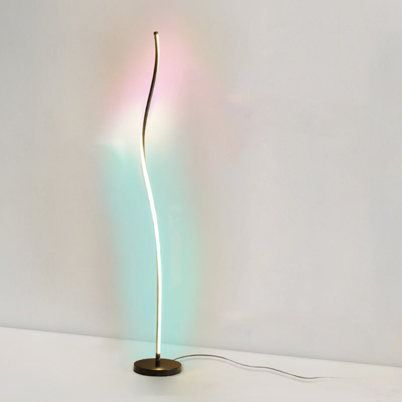 Modern Style Strip Shape Floor Lighting Metal 1 Light Floor Lamp for Dining Room