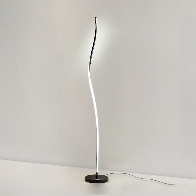 Modern Style Strip Shape Floor Lighting Metal 1 Light Floor Lamp for Dining Room