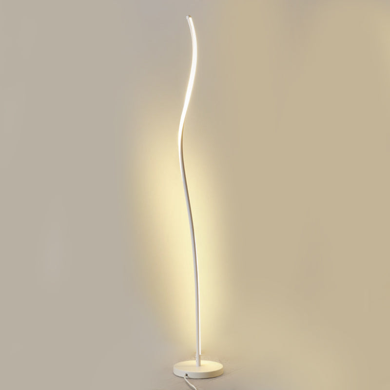 Modern Style Strip Shape Floor Lighting Metal 1 Light Floor Lamp for Dining Room