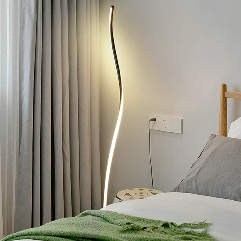 Modern Style Strip Shape Floor Lighting Metal 1 Light Floor Lamp for Dining Room