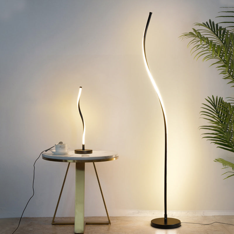 Modern Style Strip Shape Floor Lighting Metal 1 Light Floor Lamp for Dining Room