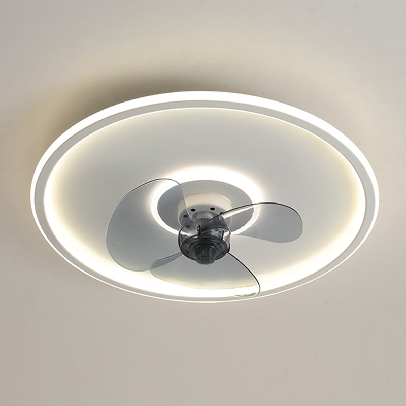 Nordic Round Fan Light Metal 1 Light LED Flush Mount Light for Bedroom