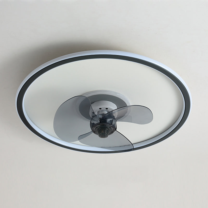 Nordic Round Fan Light Metal 1 Light LED Flush Mount Light for Bedroom