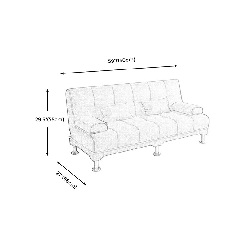 Tessuto gambe metalliche moderne divano convertibile cuscino con il cuscino.