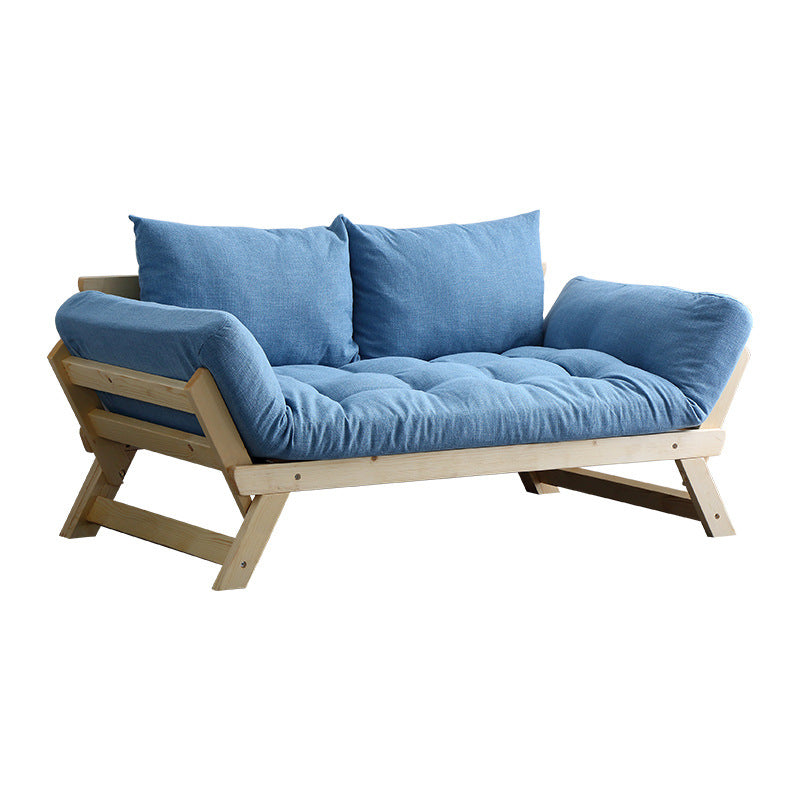 Canapé en bois et en tissu moderne canapé à bras évasé pour le salon