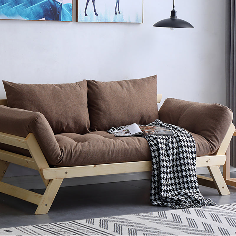 Divano moderno di divano con divano in legno e tessuto per soggiorno
