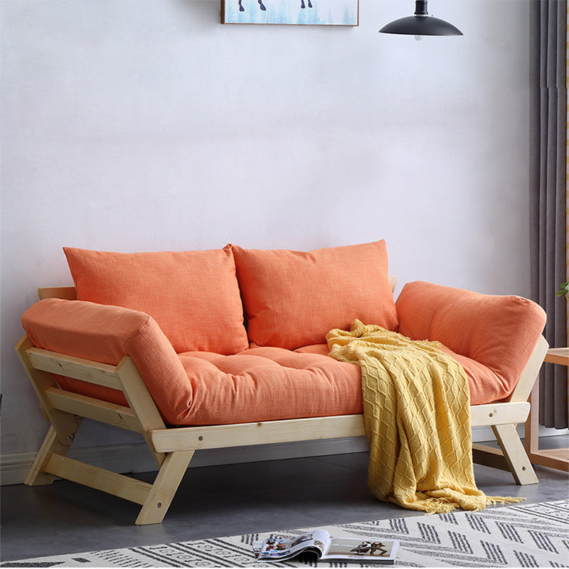 Canapé en bois et en tissu moderne canapé à bras évasé pour le salon