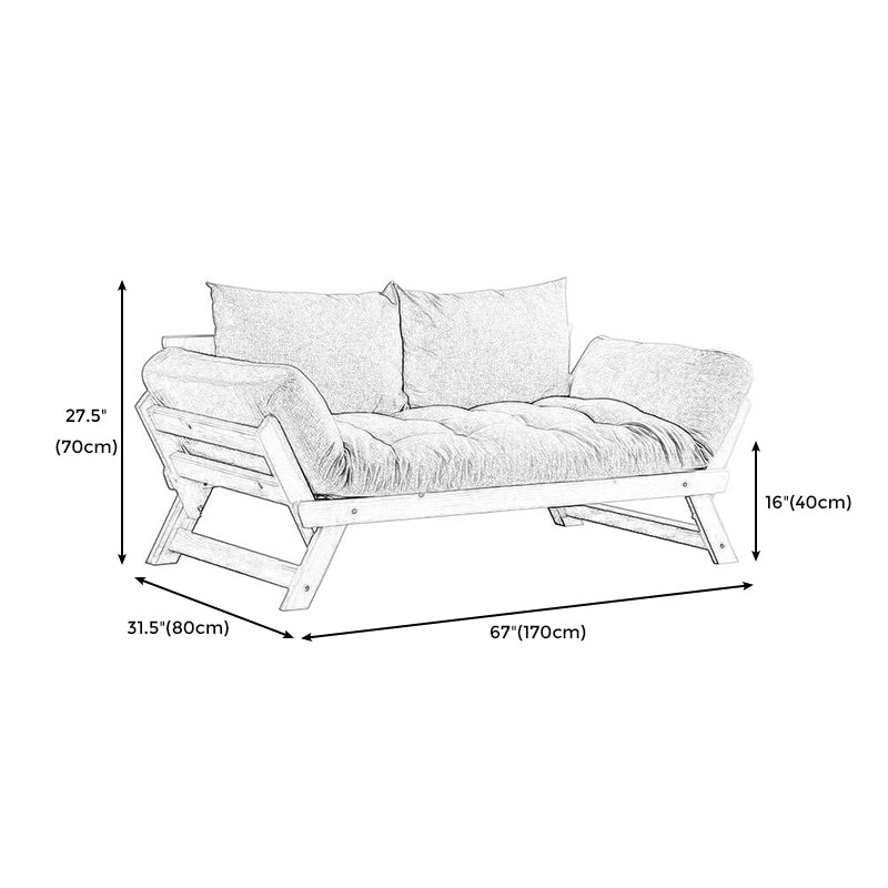 Moderne Holz- und Stoffsofa Cabrio Flared Armsofa für Wohnzimmer