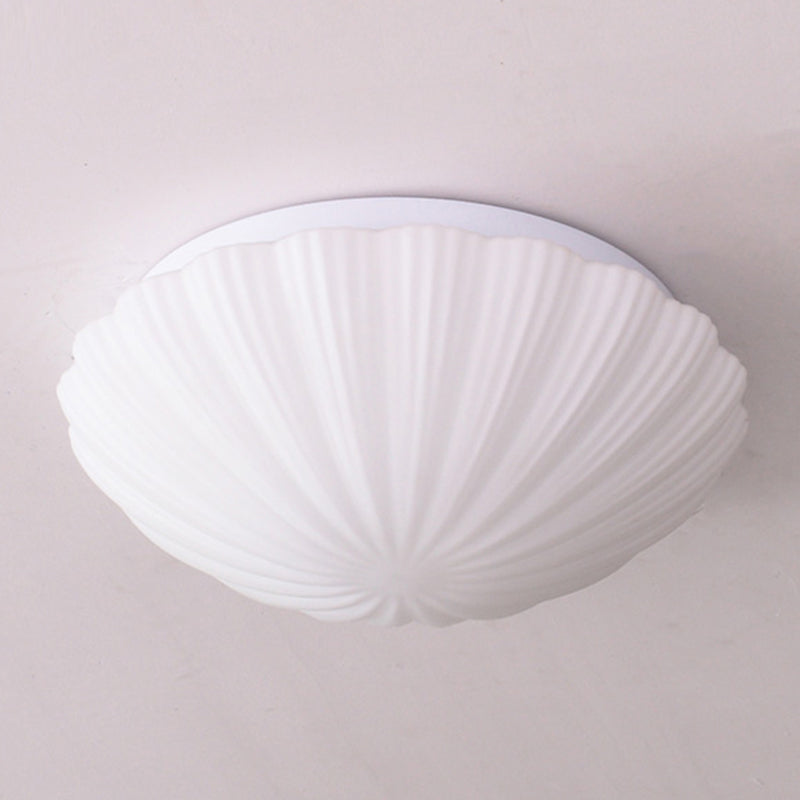 Shell Shape Ceiling Lamp Modern Iron Flush Mount with Glass Lampshade for Balcony