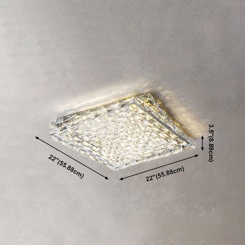 Geometrie-Form-Kristall-Deckenleuchte, moderner Edelstahl, 2 Lichter, Unterputzmontage für Arbeitszimmer