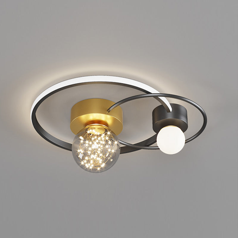 Black-Gold LED Flush Mount Light Gypsophila moderna lámpara de techo para dormitorio