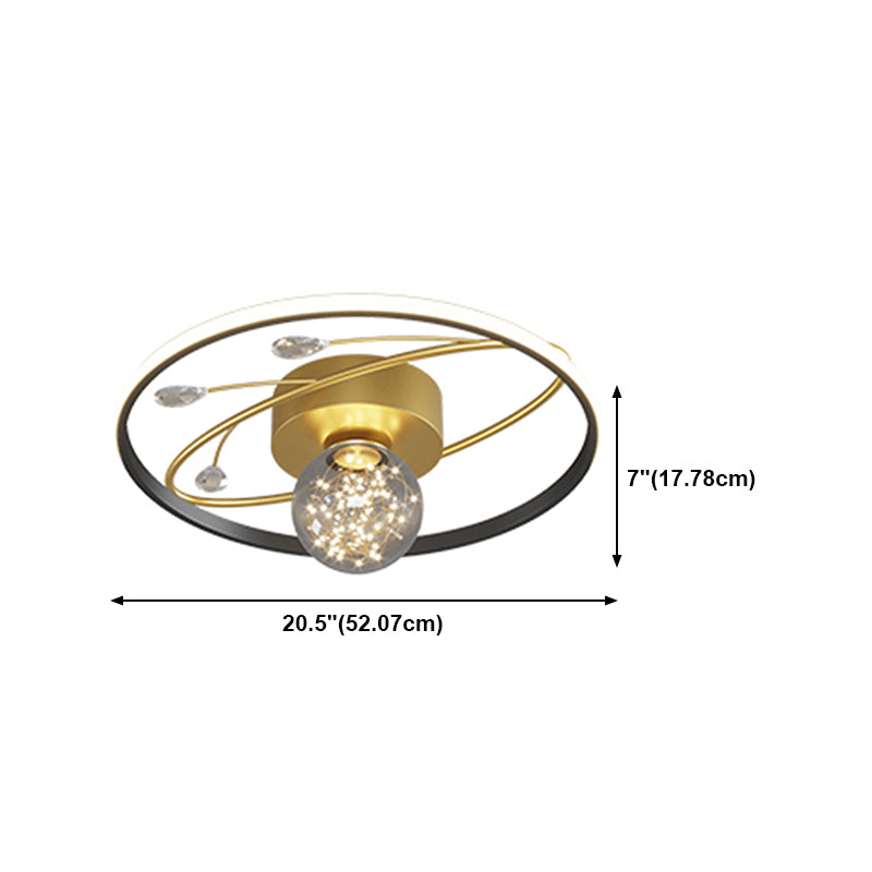 Black-Gold LED Flush Mount Light Gypsophila moderna lámpara de techo para dormitorio