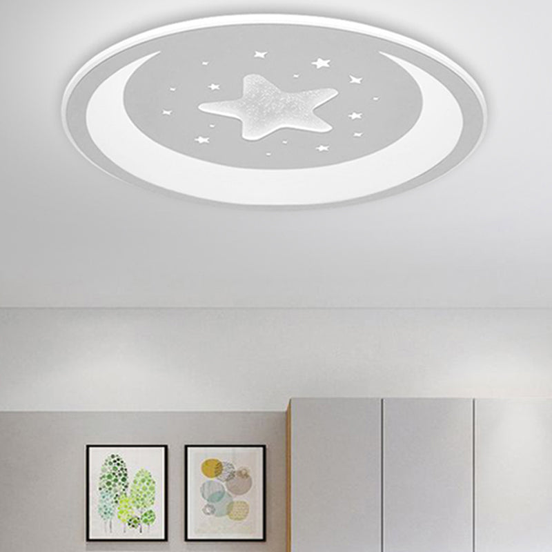 Rotonda Forma Metallo Flush Soffitto Light Kid Style 1 Light Flush Massimale Light Fixtures