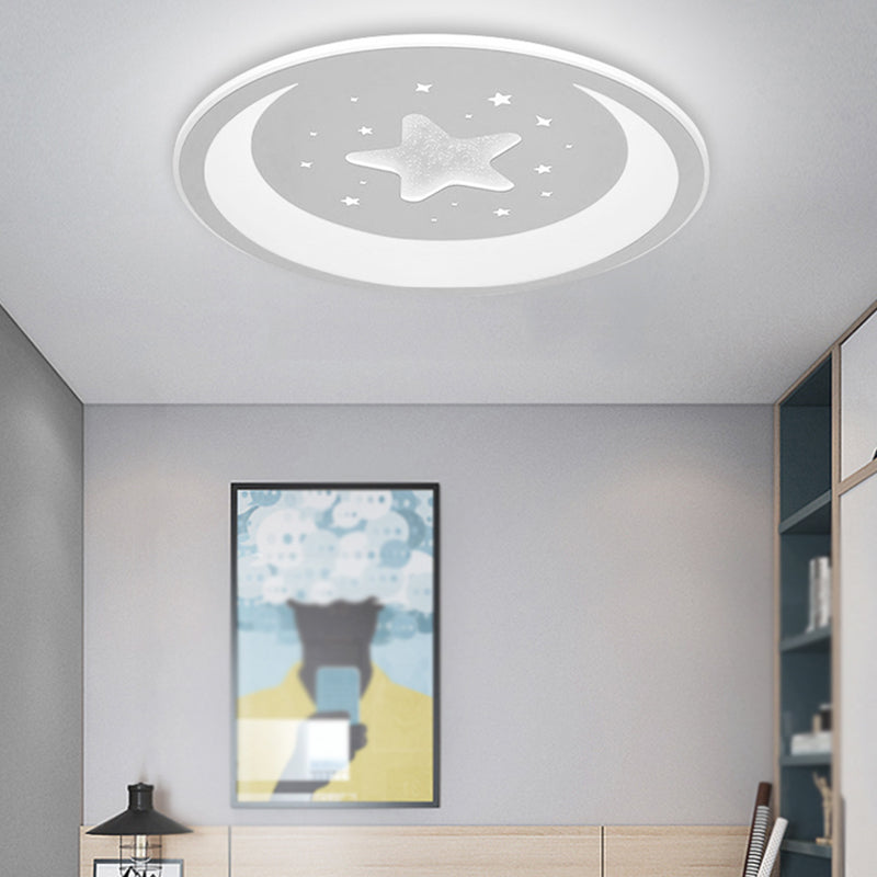 Rotonda Forma Metallo Flush Soffitto Light Kid Style 1 Light Flush Massimale Light Fixtures