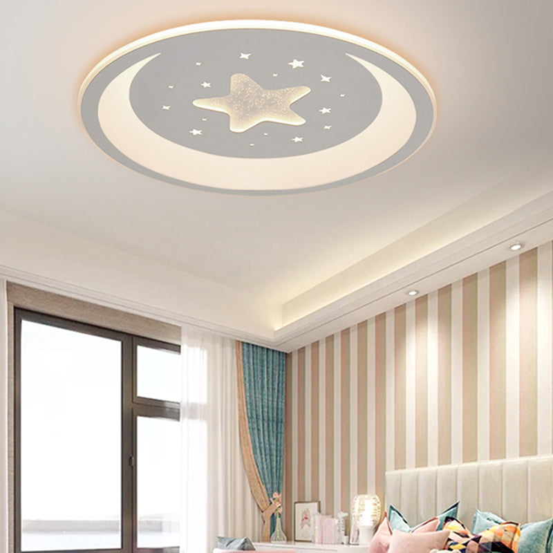 Rotonda Forma Metallo Flush Soffitto Light Kid Style 1 Light Flush Massimale Light Fixtures