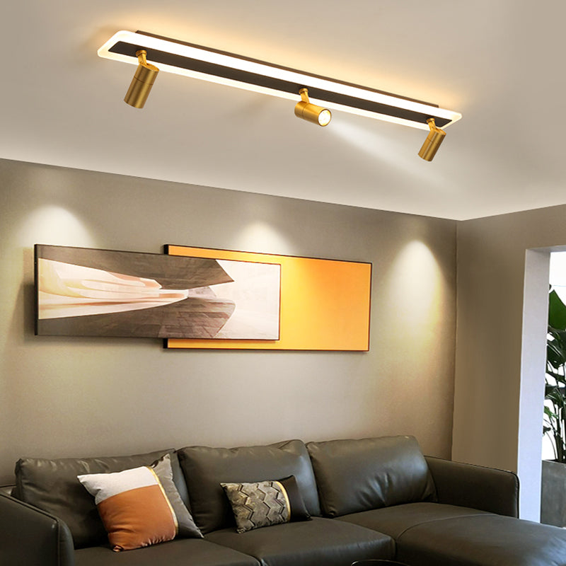 Moderne Gold Deckenleuchte Metall Multi Light Track Flush Mount Licht für Wohnzimmer