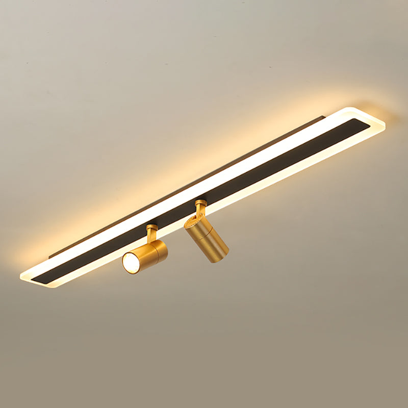 Modern Gold Ceiling Light Metal Multi Light Track Flush Mount Light for Living Room