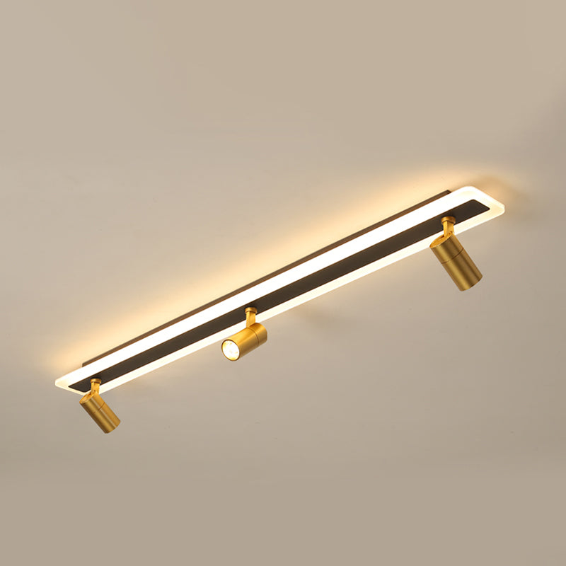 Modern Gold Ceiling Light Metal Multi Light Track Flush Mount Light for Living Room