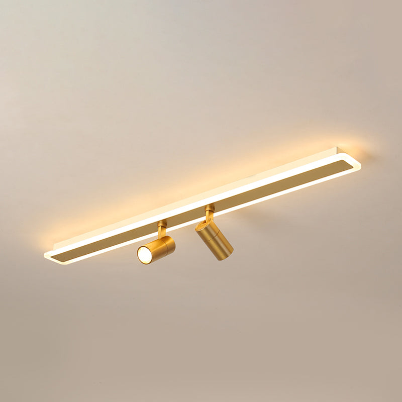 Modern Gold Ceiling Light Metal Multi Light Track Flush Mount Light for Living Room