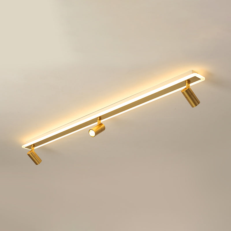 Modern Gold Ceiling Light Metal Multi Light Track Flush Mount Light for Living Room