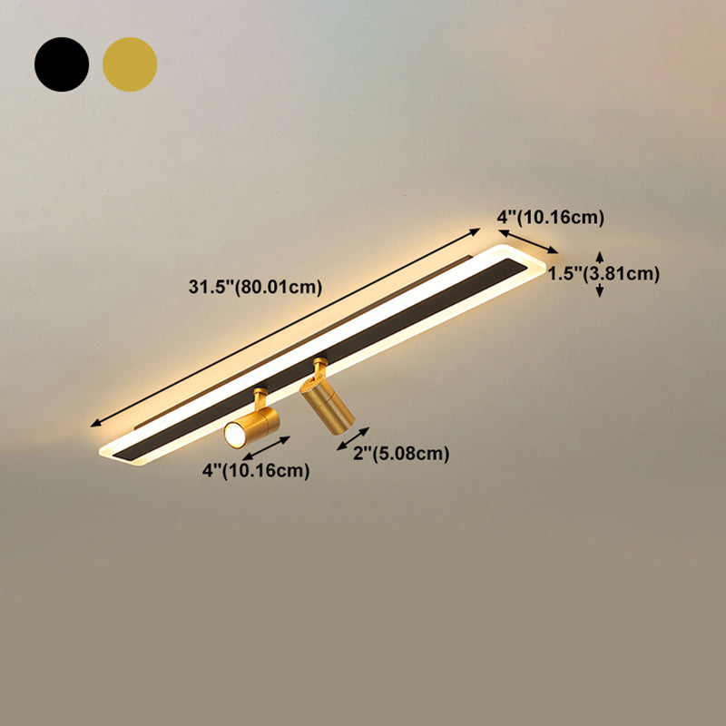 Modern Gold Ceiling Light Metal Multi Light Track Flush Mount Light for Living Room