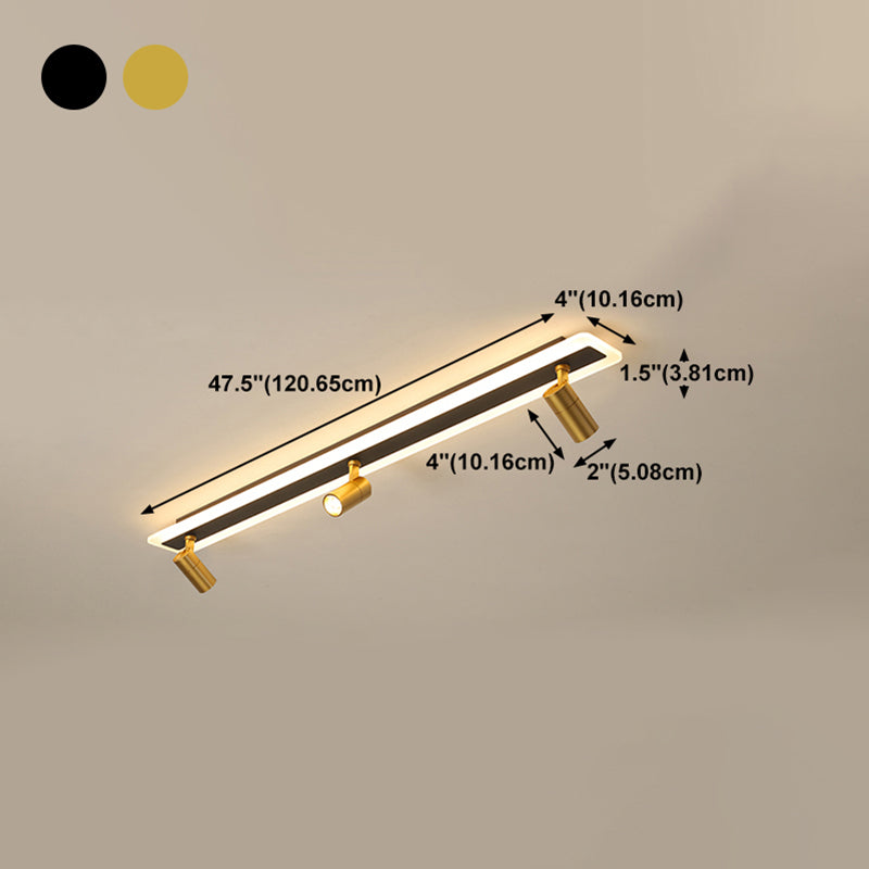 Modern Gold Ceiling Light Metal Multi Light Track Flush Mount Light for Living Room