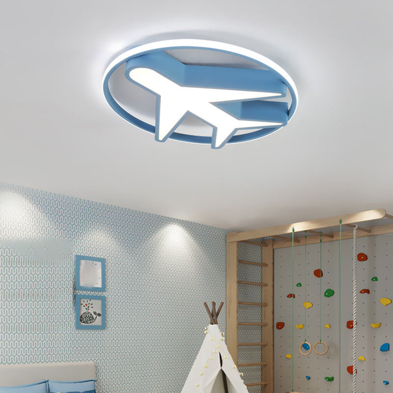 Geometry Shape LED Ceiling Lamp Kids Style Iron 2 Lights Flush Mount for Bedroom