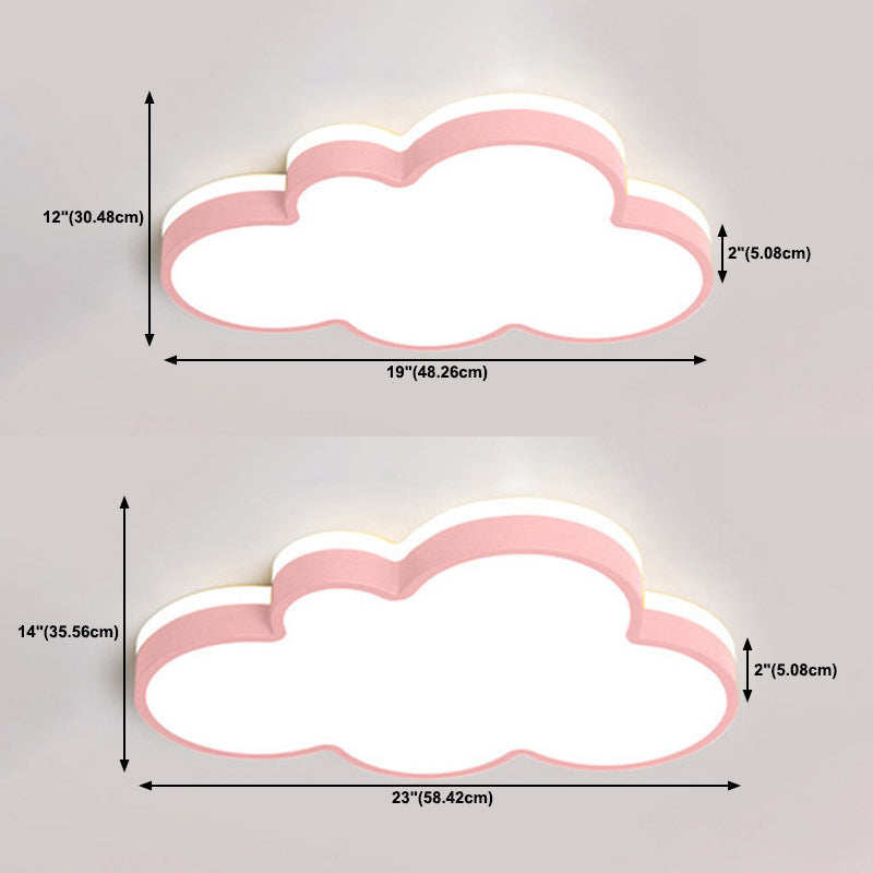 Iluminación de techo de forma de nube de metal Lámpara de montaje de color nórdico de