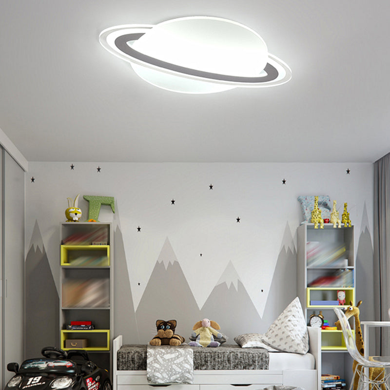 Plafonnier LED en acrylique Simple Planet, luminaire de plafond pour chambre à coucher, blanc