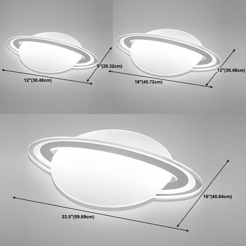 Einfache Planet Flush Decke Licht Acryl LED-Schlafzimmer Deckenleuchte in Weiß