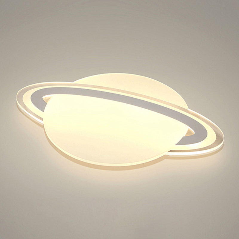 Plafonnier LED en acrylique Simple Planet, luminaire de plafond pour chambre à coucher, blanc