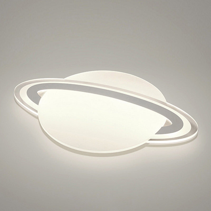 Einfache Planet Flush Decke Licht Acryl LED-Schlafzimmer Deckenleuchte in Weiß