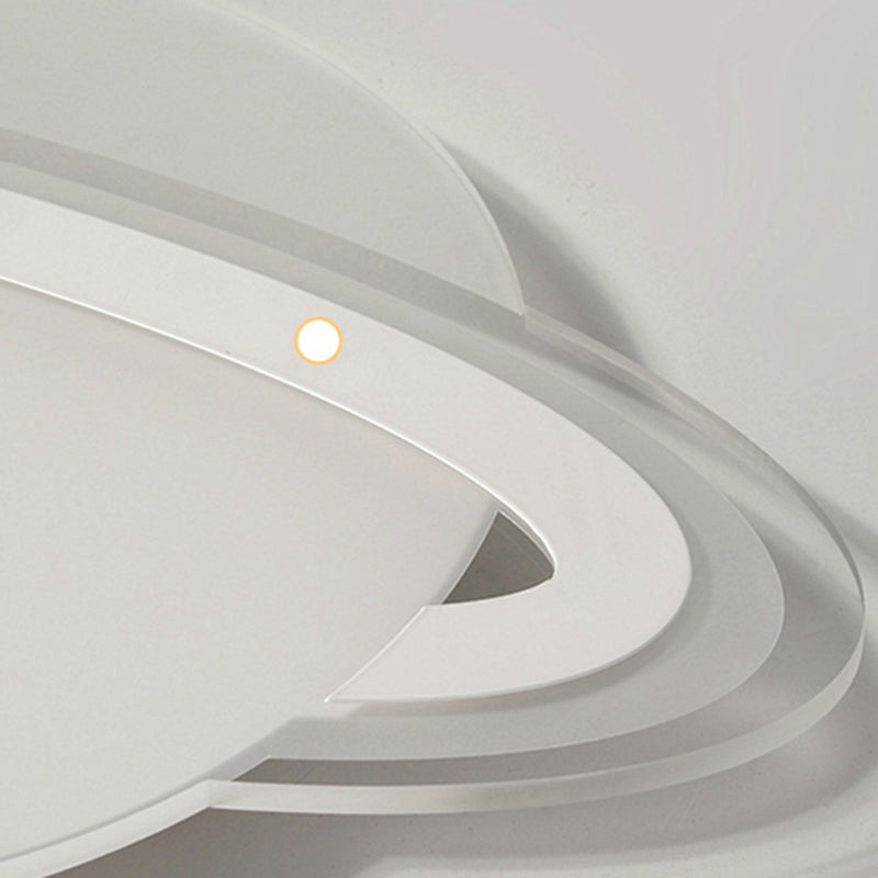 Plafonnier LED en acrylique Simple Planet, luminaire de plafond pour chambre à coucher, blanc