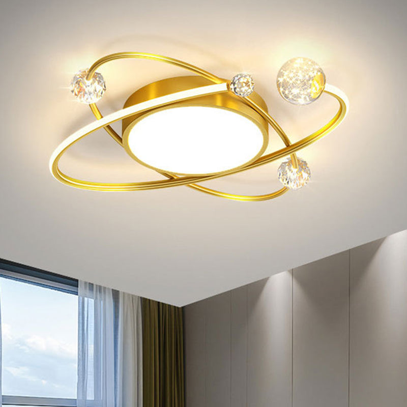 Metalen ovalen plafondlamp Modern LED-plafondgemonteerd licht