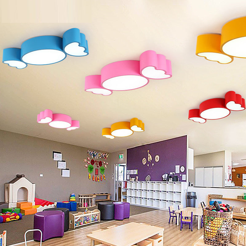 Candy Metal Flush Mount Ceiling Light Kids Style LED Flush Ceiling Light