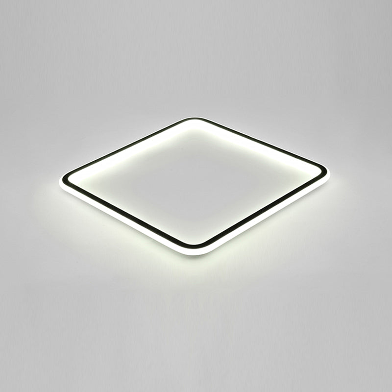 Simple Squared Massimale Flush Monte Light Metallo LED Camera Soffitto Flush in Nero