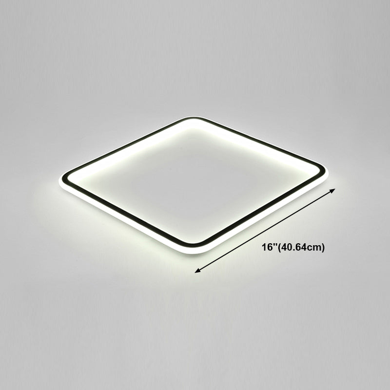 Simple Squared Massimale Flush Monte Light Metallo LED Camera Soffitto Flush in Nero