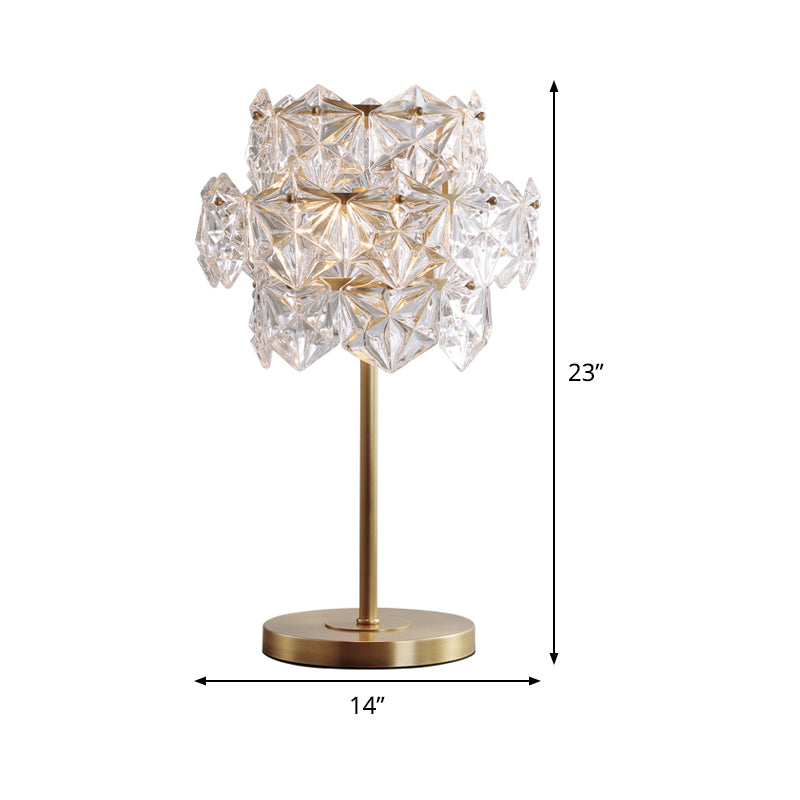 Attività esagonale contemporanea illuminazione del ghiaccio Flower Crystal 6 Heads Lettura Lampada in oro