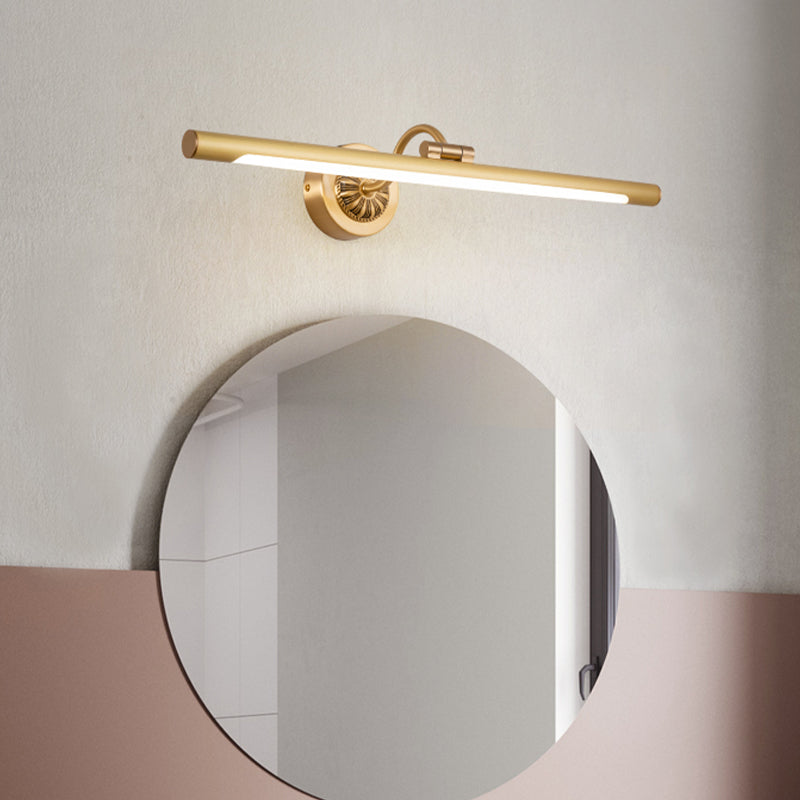 Estilo moderno de forma lineal mate de pared metal 1 luz de apliques de luz para baño de ducha