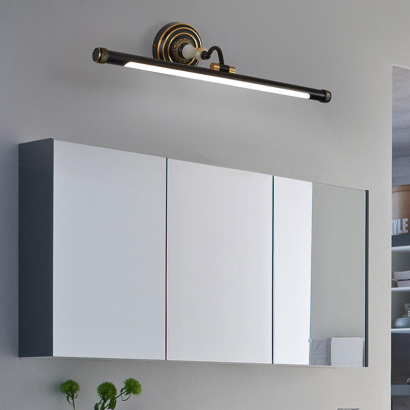 Estilo moderno de forma lineal mate de pared metal 1 luz de apliques de luz para baño de ducha