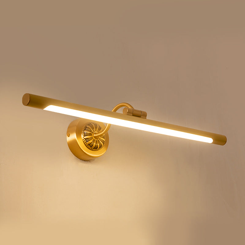 Estilo moderno de forma lineal mate de pared metal 1 luz de apliques de luz para baño de ducha